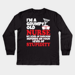 I'm a grumpy old nurse Kids Long Sleeve T-Shirt